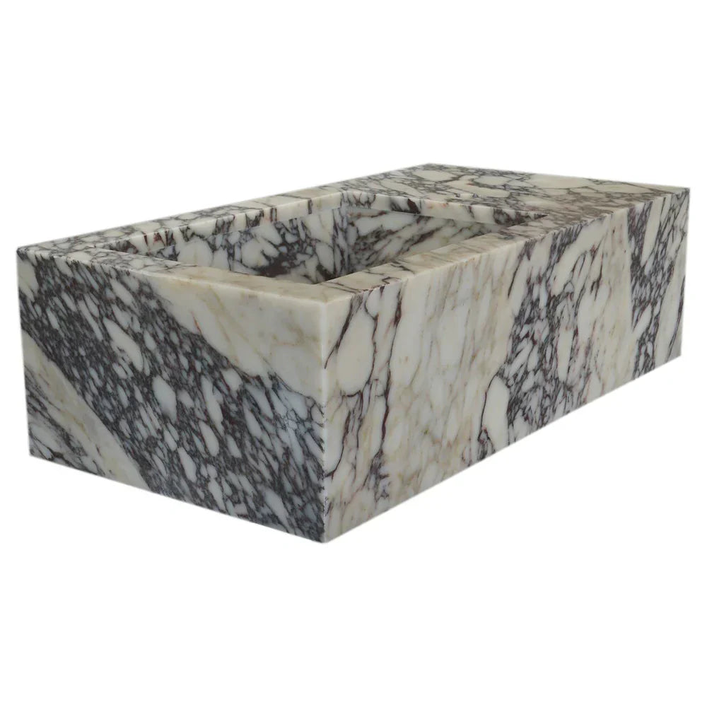 Calacatta Viola marble sink showcasing elegant natural veining and luxurious stone craftsmanship
