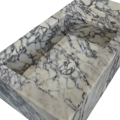 Calacatta Viola marble sink showcasing elegant natural veining and luxurious stone craftsmanship