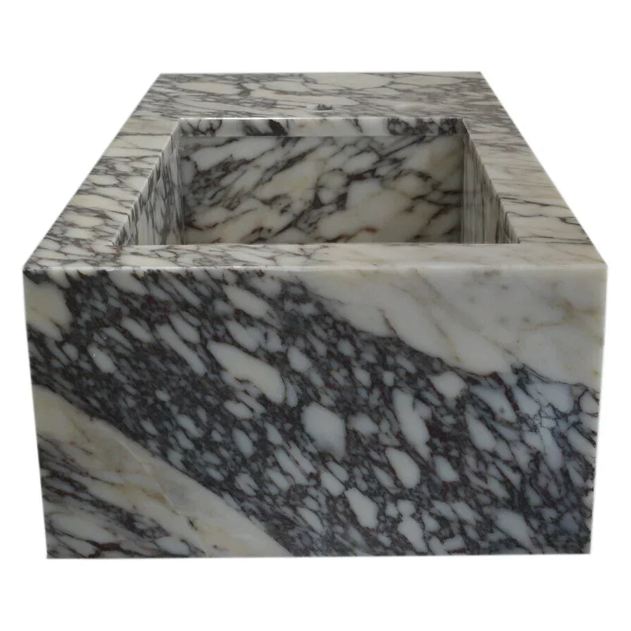 Calacatta Viola marble sink showcasing elegant natural veining and luxurious stone craftsmanship