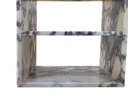 Elegant Calacatta Viola nightstand with luxurious marble finish, perfect for enhancing bedroom decor