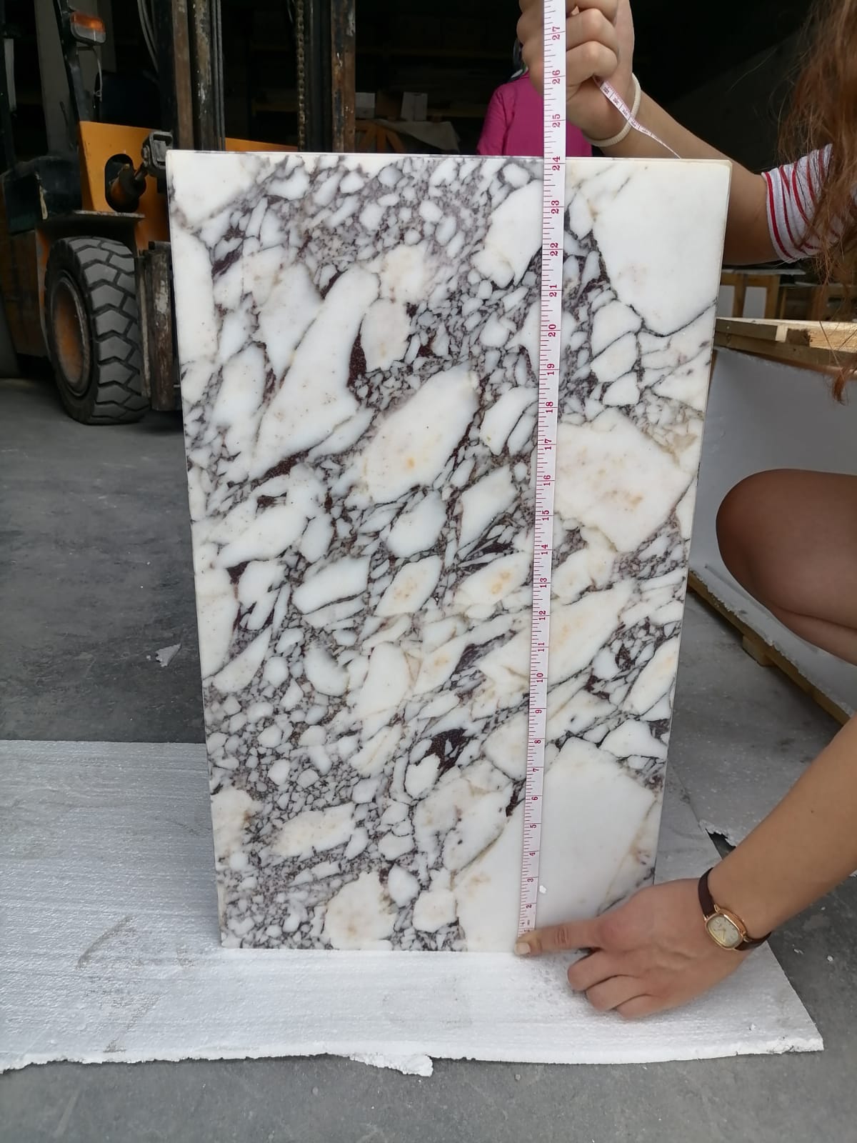 Elegant Calacatta marble nightstand with sleek design, perfect for modern bedroom decor and functional style.