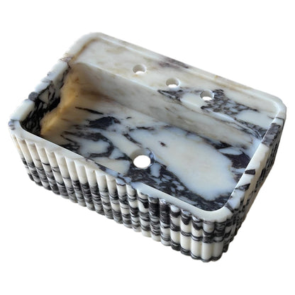 Calacatta Viola wall-mount sink featuring elegant marble design for modern bathrooms