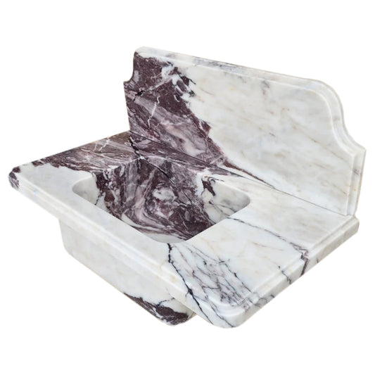 Calacatta Viola marble bathroom sink with elegant veining for a luxurious and stylish bath space.