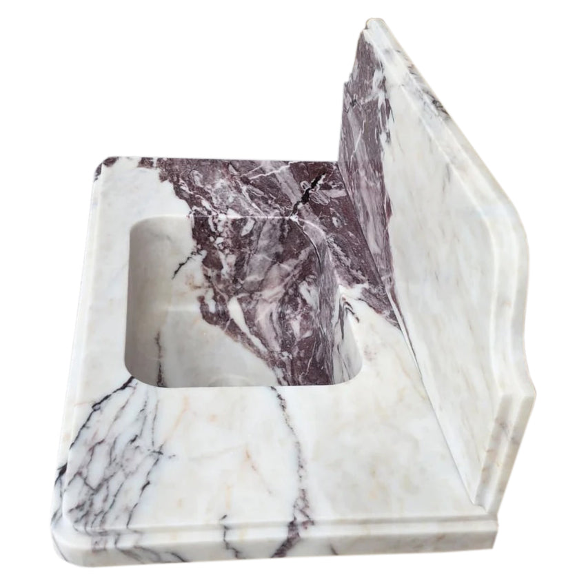 Calacatta Viola marble bathroom sink with elegant veining for a luxurious and stylish bath space.