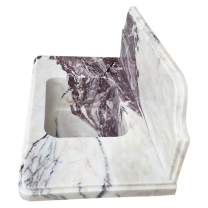 Calacatta Viola marble bathroom sink with elegant veining for a luxurious and stylish bath space.
