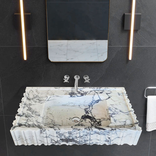 Elegant Calacatta Viola marble slab, showcasing luxury and timeless sophistication for upscale interior designs