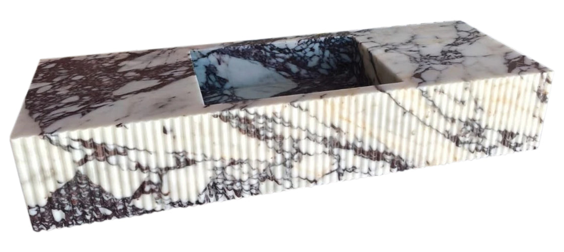 Elegant Calacatta Viola marble vanity showcasing luxurious natural stone for sophisticated bathroom design.
