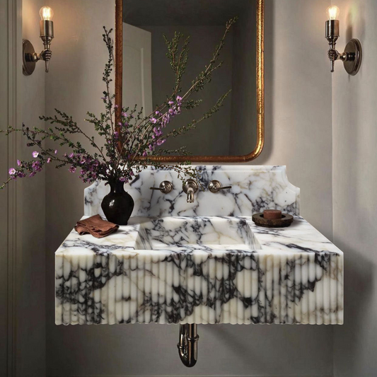 Elegant Calacatta Viola marble showcasing luxury and sophistication in premium interior design applications.