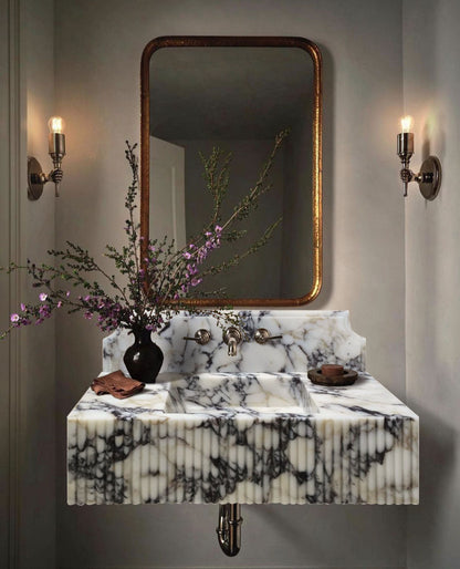 Elegant Calacatta Viola marble showcasing luxury and sophistication in premium interior design applications.