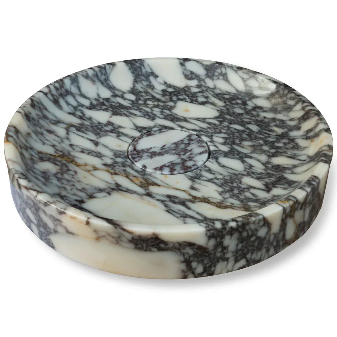 Calacatta Viola Marble Natural Stone Round Above Vanity Bathroom Sink Polished (D)15.5" (H)4.5".