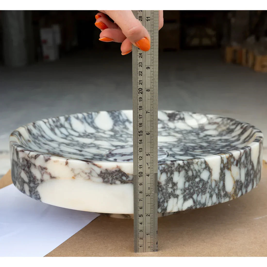 Calacatta Viola Marble Natural Stone Round Above Vanity Bathroom Sink Polished (D)15.5" (H)4.5".