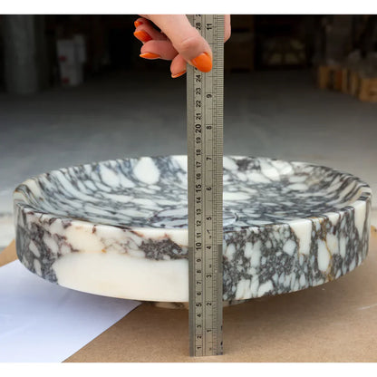 Calacatta Viola Marble Natural Stone Round Above Vanity Bathroom Sink Polished (D)15.5" (H)4.5".
