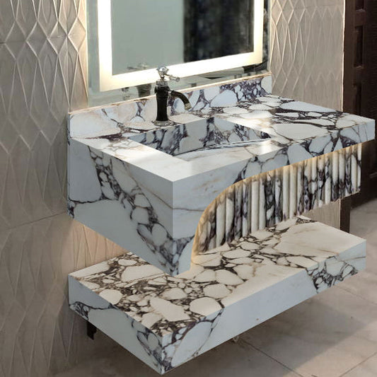 Elegant Calacatta Viola marble sinks showcasing luxurious design and superior craftsmanship for sophisticated interiors