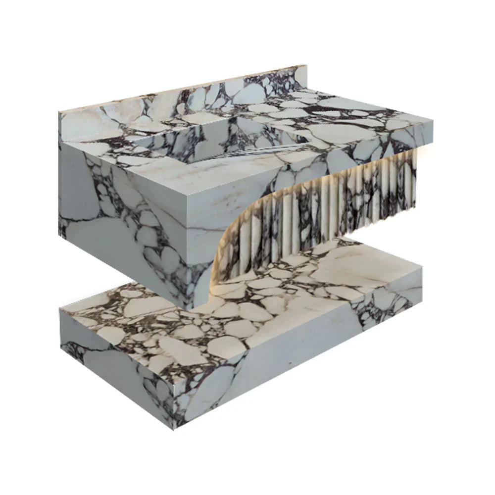 Elegant Calacatta Viola marble sinks showcasing luxurious design and superior craftsmanship for sophisticated interiors