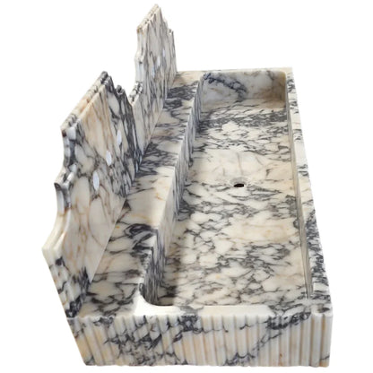 Elegant Calacatta Viola wall-mount sink featuring luxurious marble design for modern bathroom aesthetics