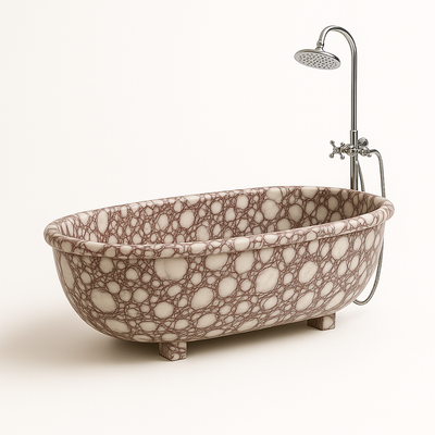 White Freestanding Calacatta Marble Bathtub — solid natural stone soaking tub carved from a single block