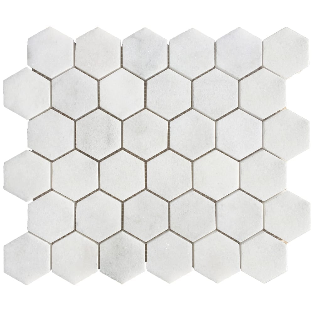 Elegant Carrara White hexagon tiles enhancing modern interior design with timeless sophistication and high-quality craftsmanship.