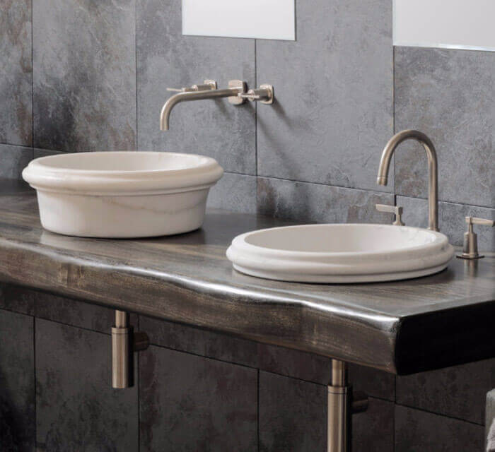 Elegant Carrara marble vanity sink showcasing timeless design and durable craftsmanship for luxury bathrooms.