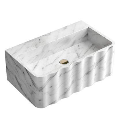 Elegant Carrara marble wall-mount design enhancing modern interiors with timeless natural beauty and durability.