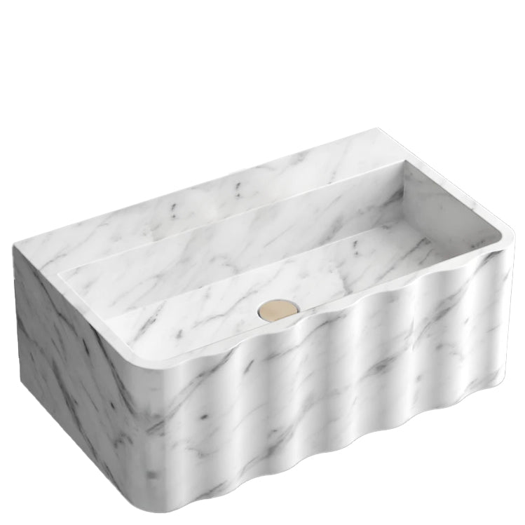 Elegant Carrara marble wall-mount design enhancing modern interiors with timeless natural beauty and durability.