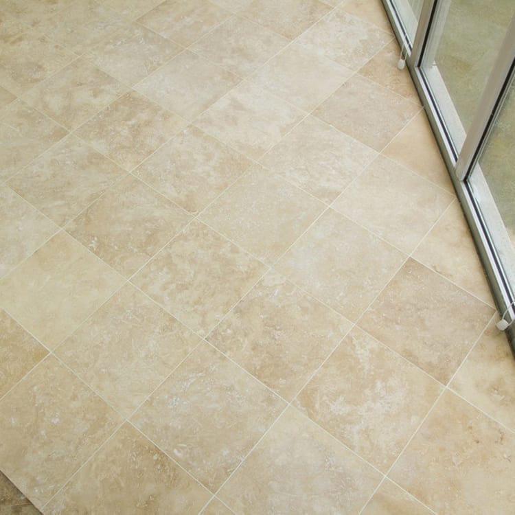 Denizli Beige travertine tile showcasing natural texture and elegant design for sophisticated interior spaces.