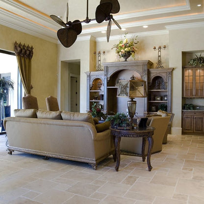 High-quality Denizli travertine stone showcasing natural textures and superior craftsmanship