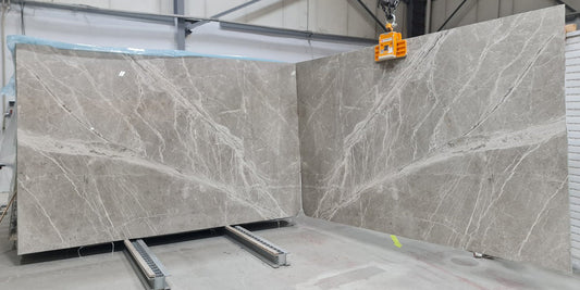Elegant Fior Di Pesco Gray Marble slab showcasing its unique veining and polished surface for luxury interior design