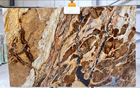 Premium Fusion Gold marble slabs showcasing exquisite design and durability for elegant interior solutions.