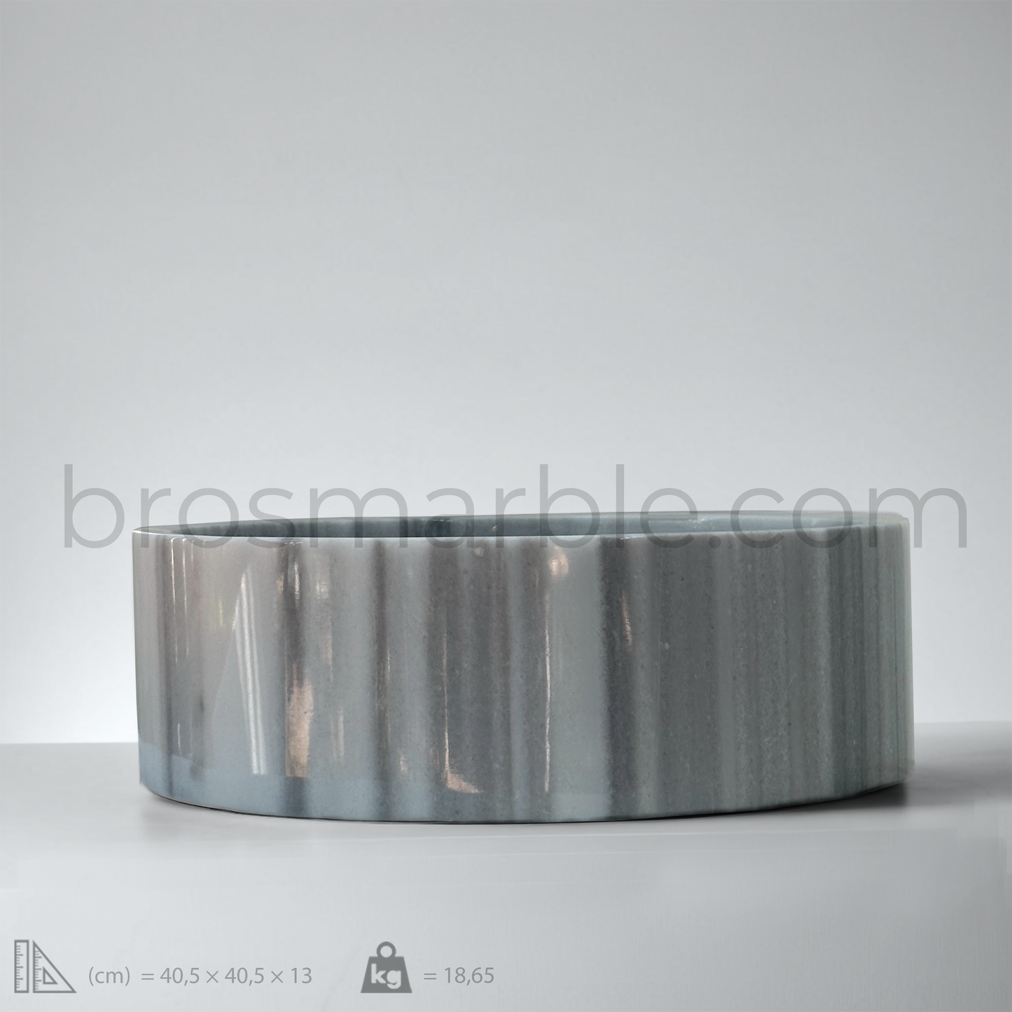 View the image of Gray Marmara Marble Cylindrical Sink (BRS003) at BROSMARBLE. Premium marble sink in the Sinks category, available for $315.00.