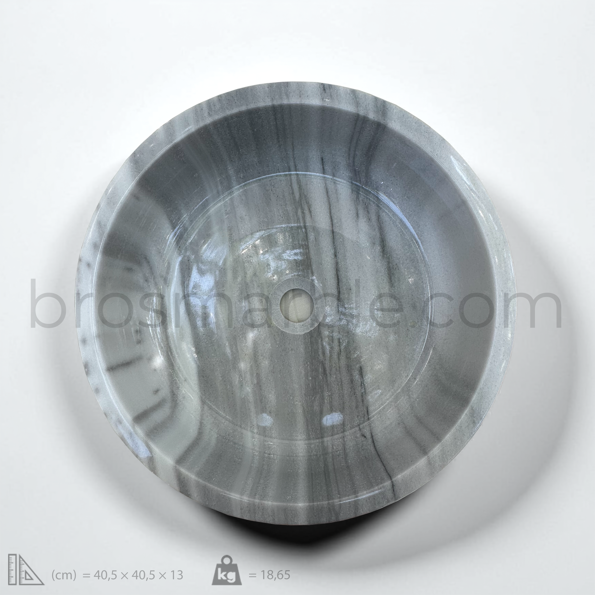 View the image of Gray Marmara Marble Cylindrical Sink (BRS003) at BROSMARBLE. Premium marble sink in the Sinks category, available for $315.00.