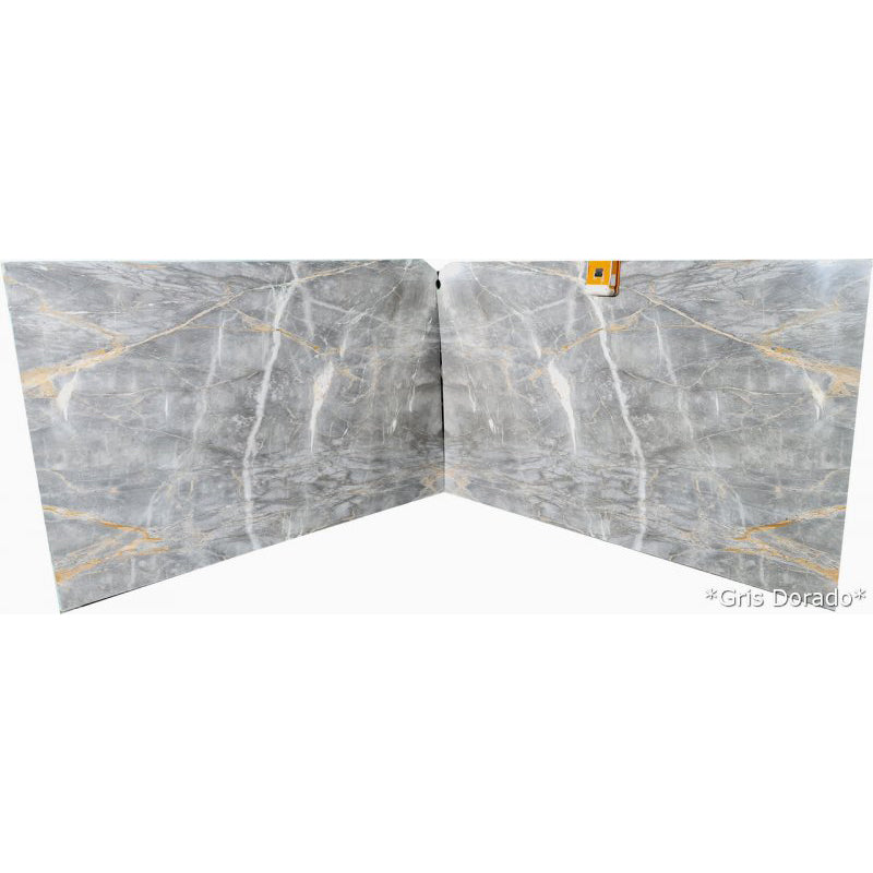 Gris Dorado marble slabs showcasing elegant texture and premium quality for sophisticated interior designs.