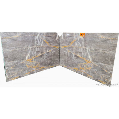 Gris Dorado marble slabs showcasing elegant texture and premium quality for sophisticated interior designs.