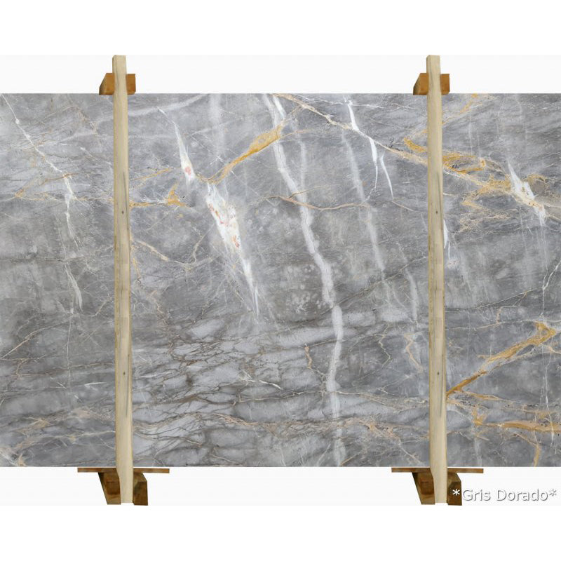 Gris Dorado marble slabs showcasing elegant texture and premium quality for sophisticated interior designs.