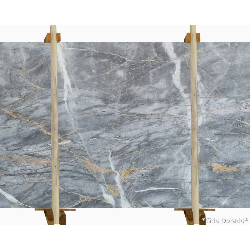 Gris Dorado marble slabs showcasing elegant texture and premium quality for sophisticated interior designs.