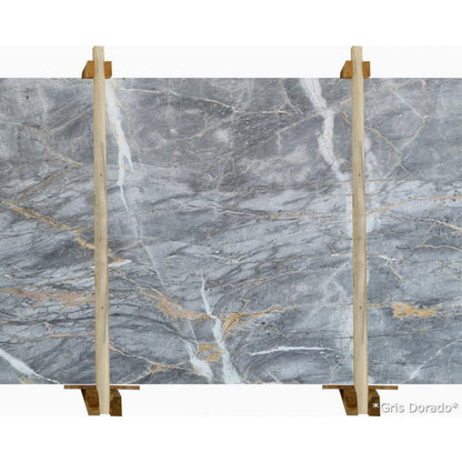 Gris Dorado marble slabs showcasing elegant texture and premium quality for sophisticated interior designs.