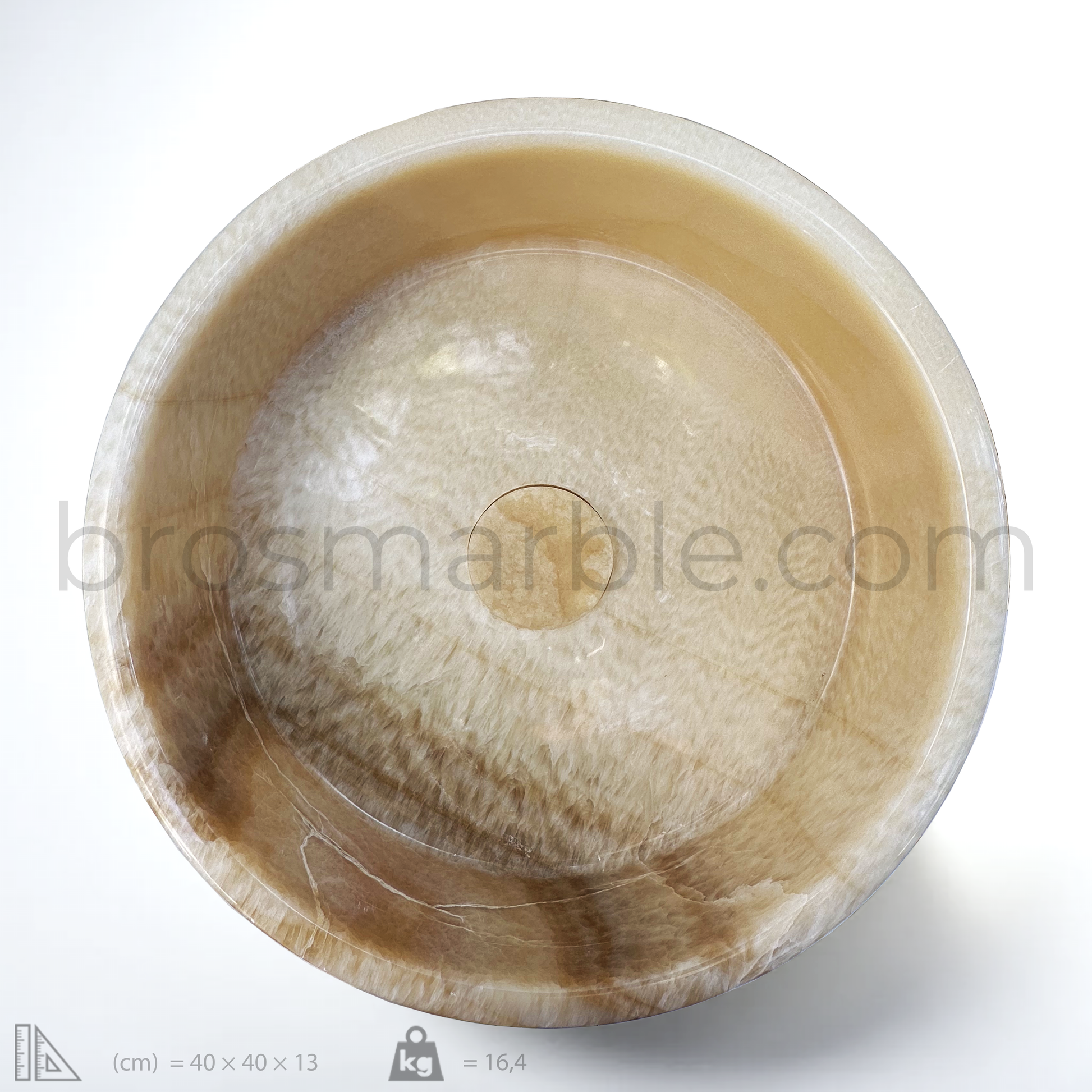 View the image of Honey Onyx Marble Vessel Sink (BRS016) at BROSMARBLE. Premium marble sink in the Sinks category, available for $870.00.