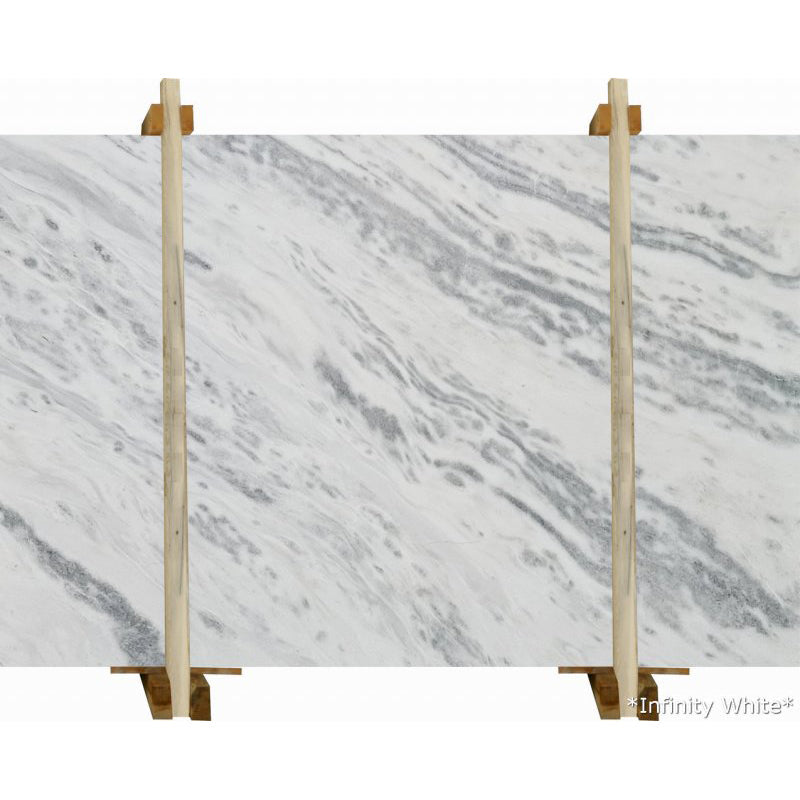 Infinity White marble slabs showcasing elegant, high-quality surfaces ideal for luxurious interior designs.