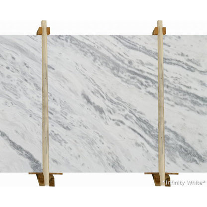 Infinity White marble slabs showcasing elegant, high-quality surfaces ideal for luxurious interior designs.