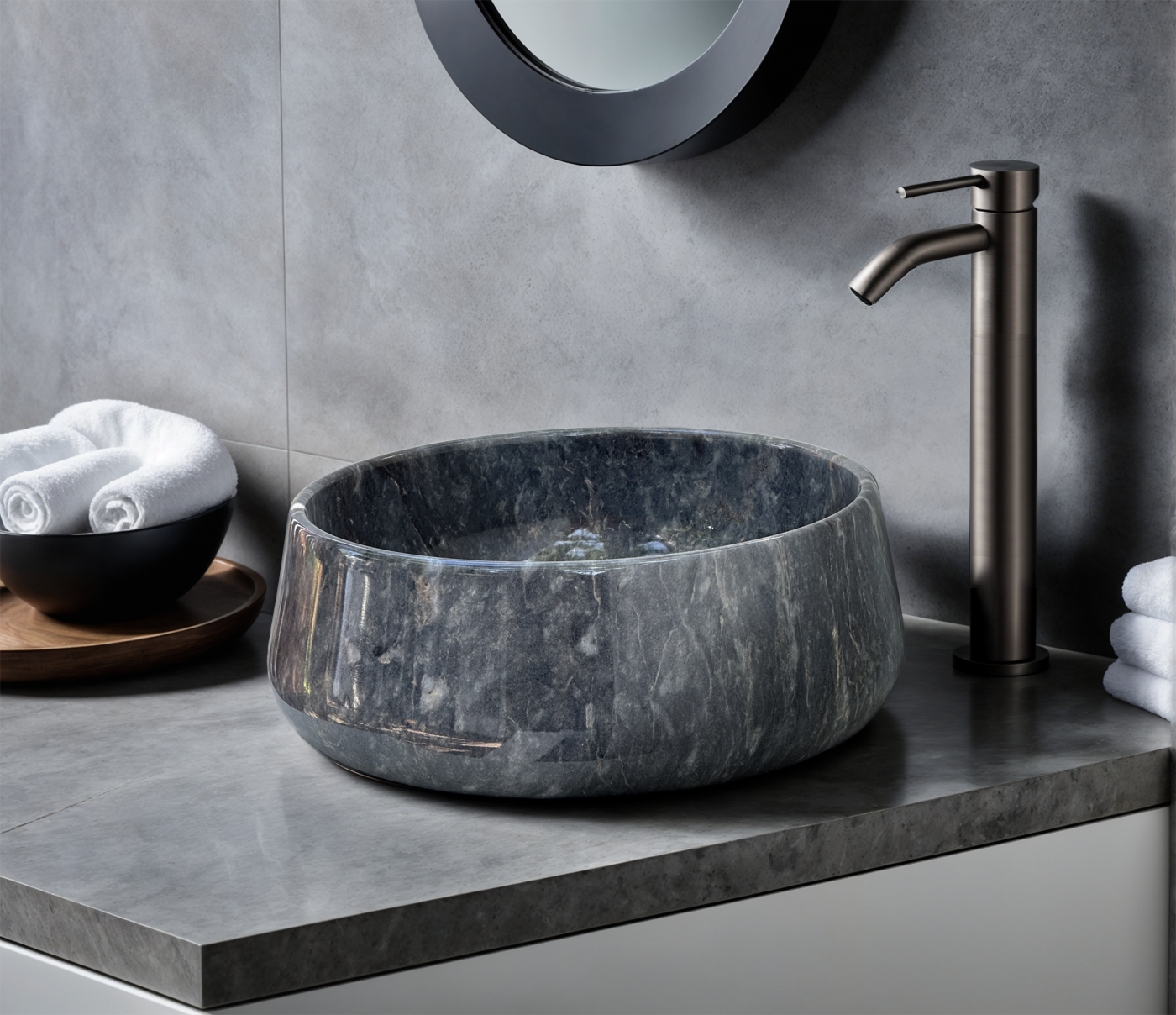 View the image of King Blue Marble Vessel Sink (BRS013) at BROSMARBLE. Premium marble sink in the Sinks category, available for $370.00.