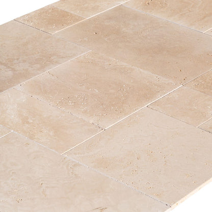 Elegant travertine tiles showcasing natural stone texture and durability for sophisticated flooring solutions.