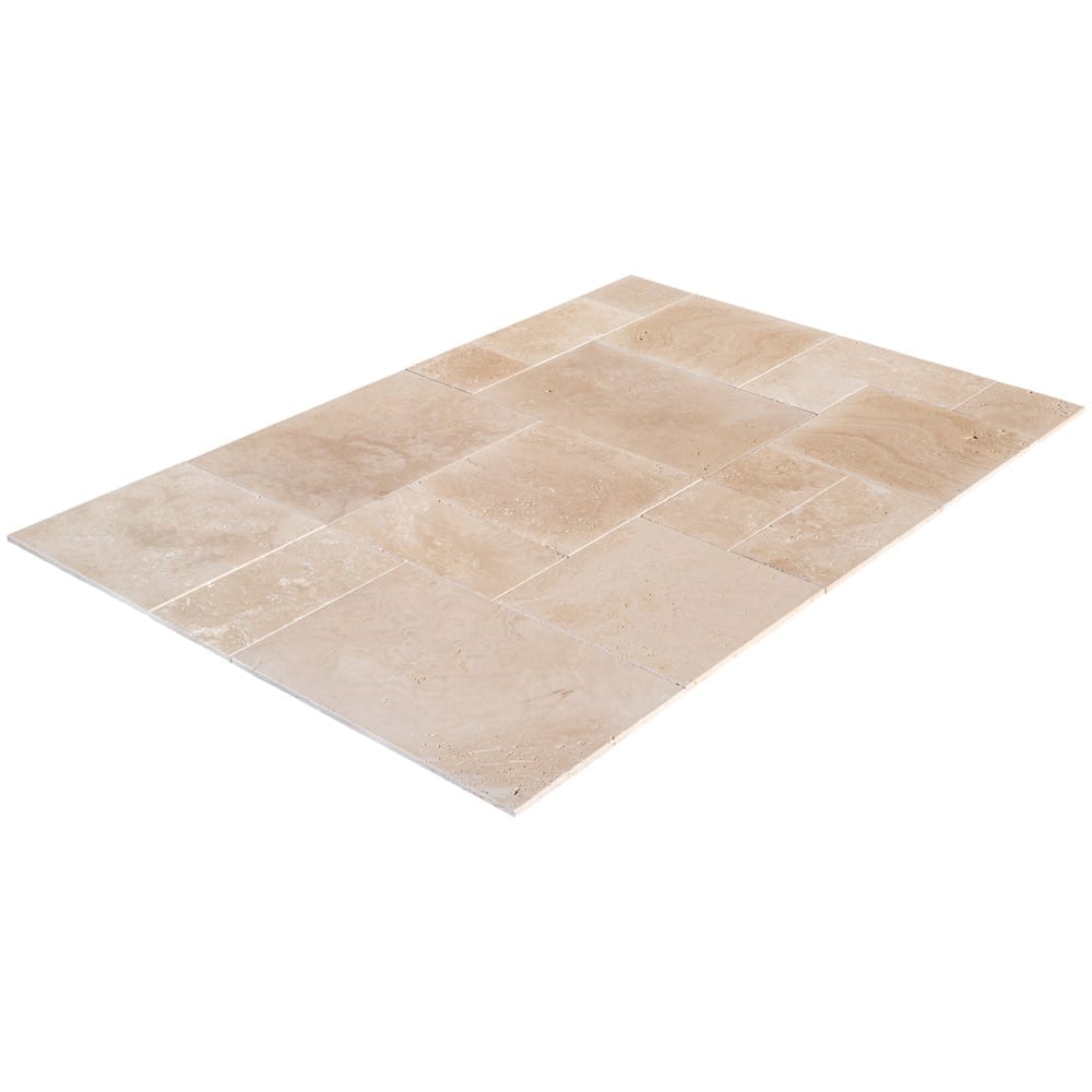 Elegant travertine tiles showcasing natural stone texture and durability for sophisticated flooring solutions.