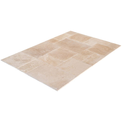 Elegant travertine tiles showcasing natural stone texture and durability for sophisticated flooring solutions.