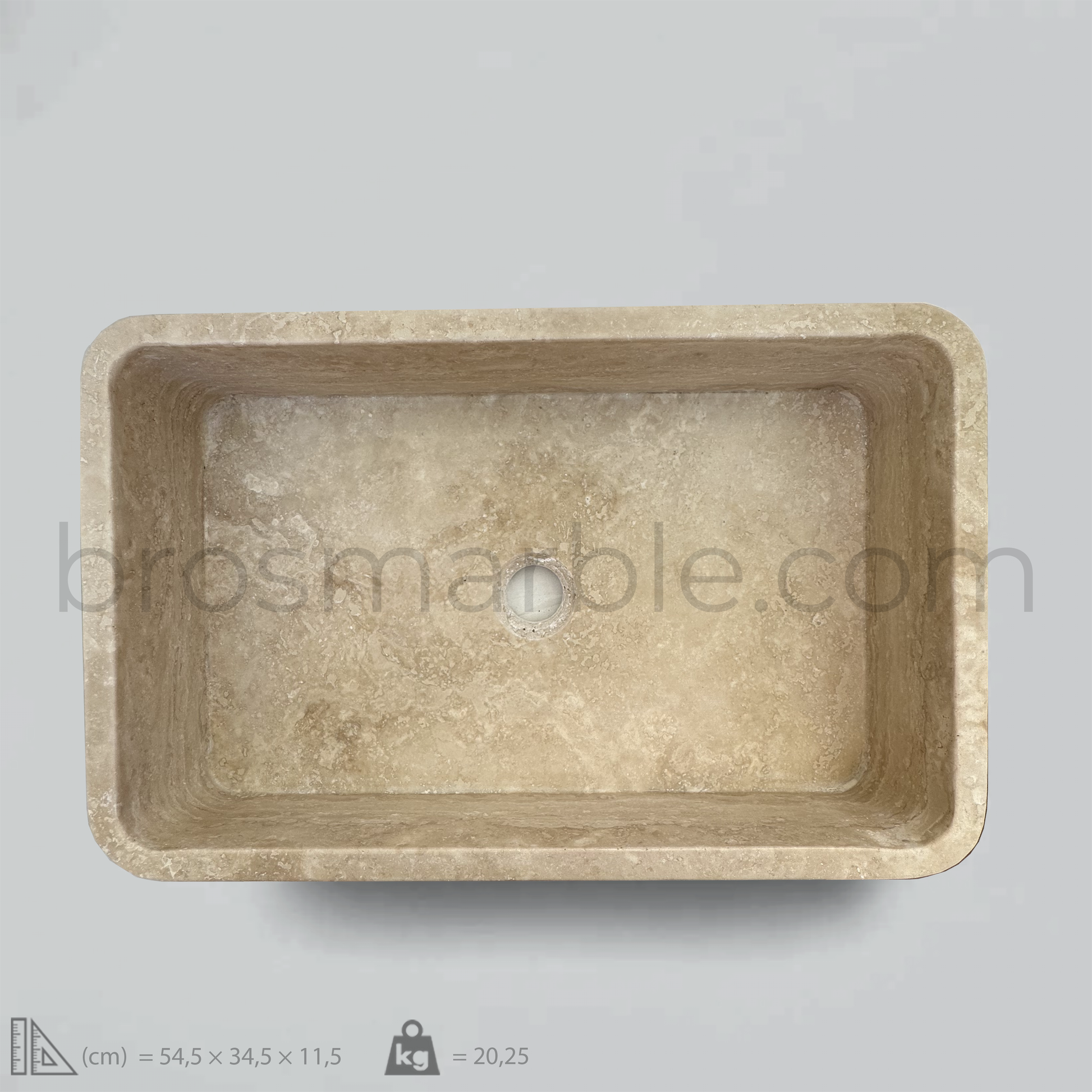 View the image of Light Travertine Rectangular Vessel Sink (BRS021) at BROSMARBLE. Premium marble sink in the Sinks category, available for $540.00.