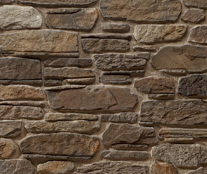Elegant Pastoral scene featuring Look Manufactured Stone exterior enhancing rustic charm