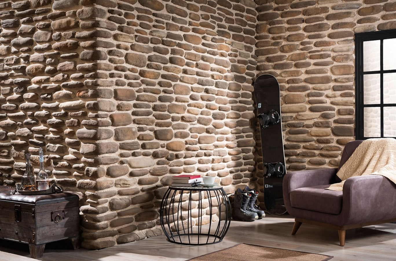Volga Slate manufactured stone showcasing natural texture and durable design for elegant architectural applications