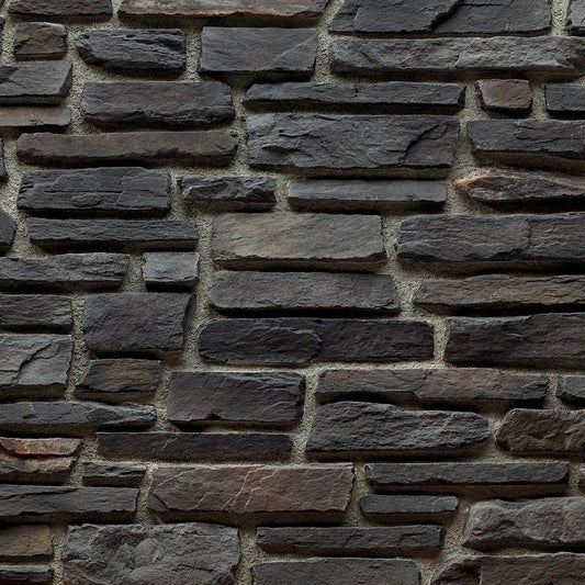 Sierra Anthracite Slate Look Manufactured Stone Handmade Veneer - Livfloors Collection.