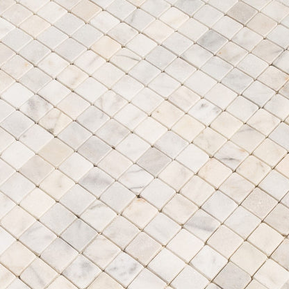 Elegant Carrara White mosaic tile design showcasing classic marble patterns for sophisticated interior spaces