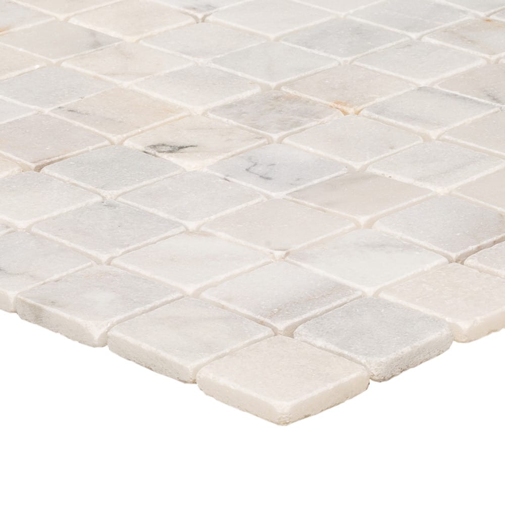 Elegant Carrara White mosaic tile design showcasing classic marble patterns for sophisticated interior spaces