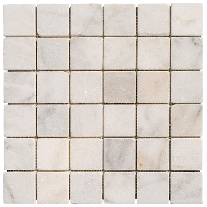 Elegant Carrara White mosaic tile design showcasing classic marble patterns for sophisticated interior spaces