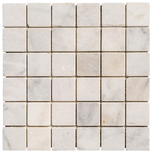 Elegant Carrara White mosaic tile design showcasing classic marble patterns for sophisticated interior spaces